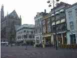 Hotel Amadeus on right, cafe and Grote Kerk on left