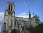 South side of Notre Dame.  Note the famous flying buttresses.