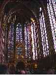 Sainte Chapelle's upper chapel.  This photo is a mere shadow of the real thing.