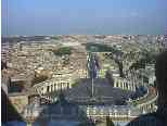 Piazza San Pietro as seen from the cupola at the top of the dome.