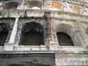 Facade of the Colloseum (the right half has been cleaned recently)